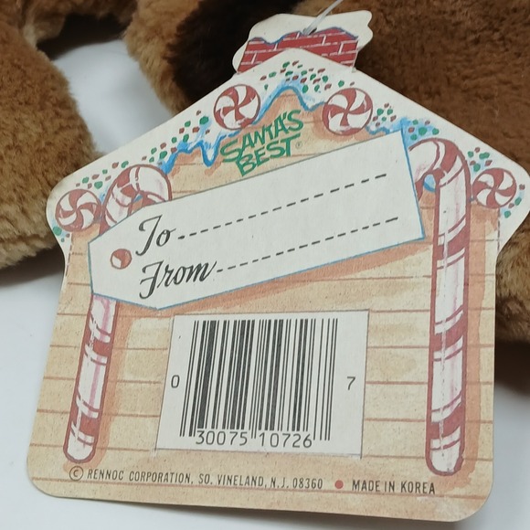 Rennoc Santas Best 3D Brown Dog Christmas Stocking 20" With Pockets - Picture 9 of 14